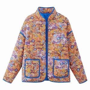 Dolman Quilted Puff Jacket, Floral Lightweight